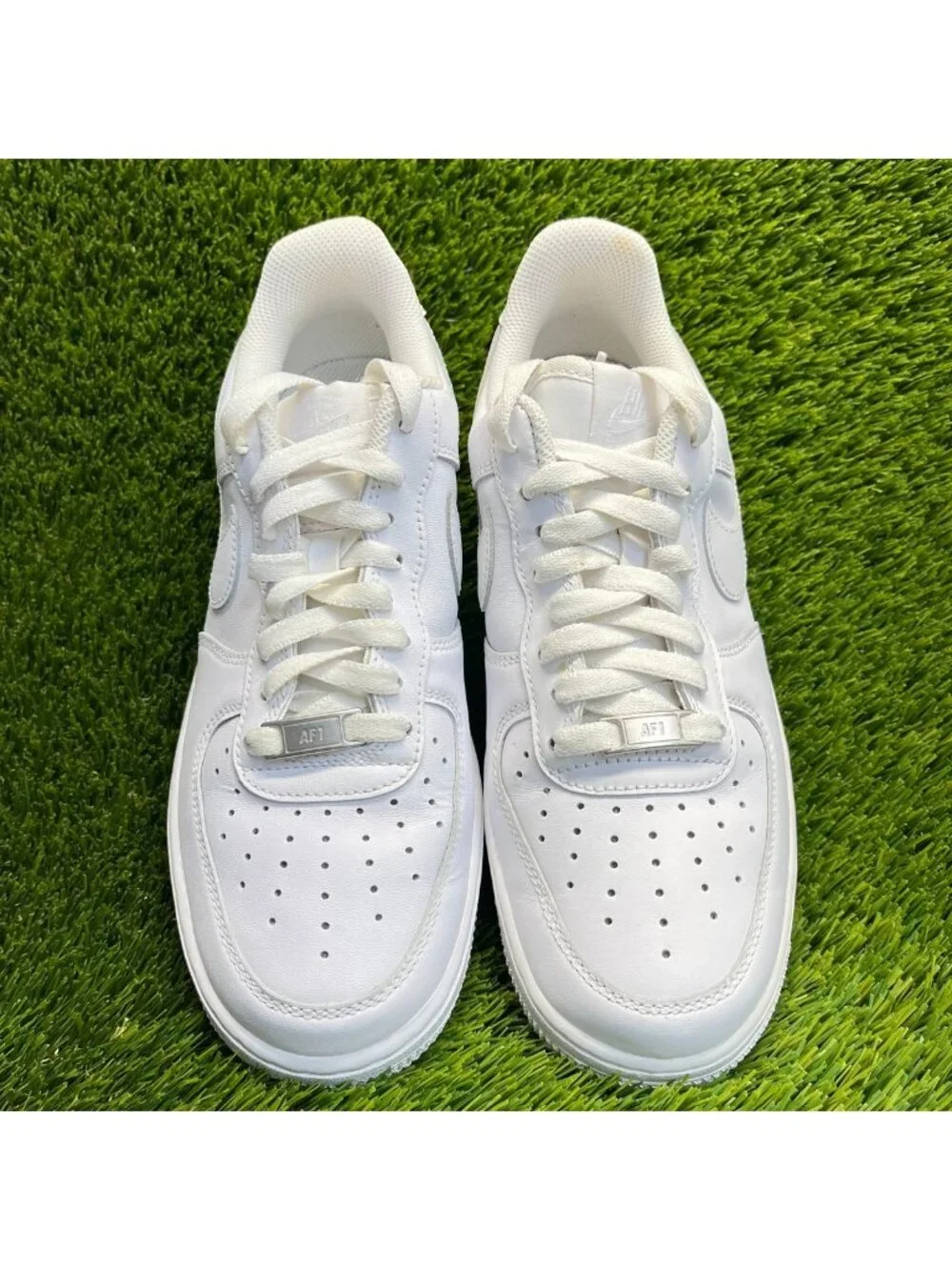 Nike Air Force 1 Low '07 Womens Size 9 White Athletic Leather Shoes Sneakers